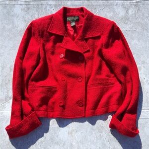Metropolitan New York Red pea coat jacket